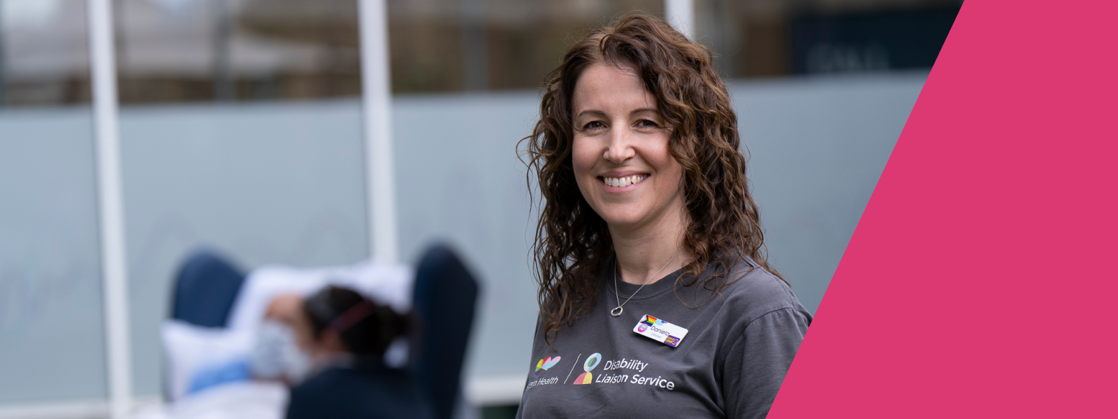 Health care worker smiling at camera