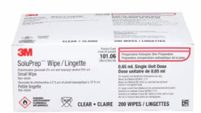 3M SoluPrep Antiseptic Swab box