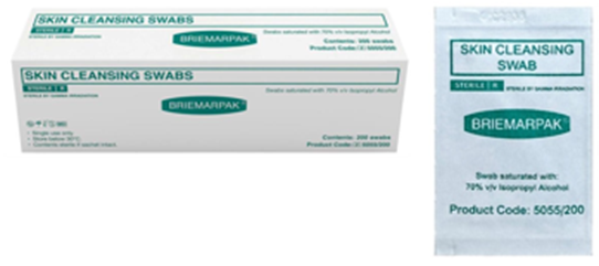 Briemar skin cleansing swabs box