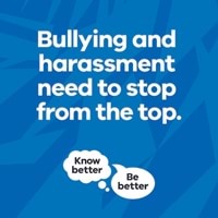 Blue background with words saying 