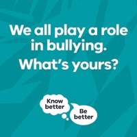 Teal background with words saying 